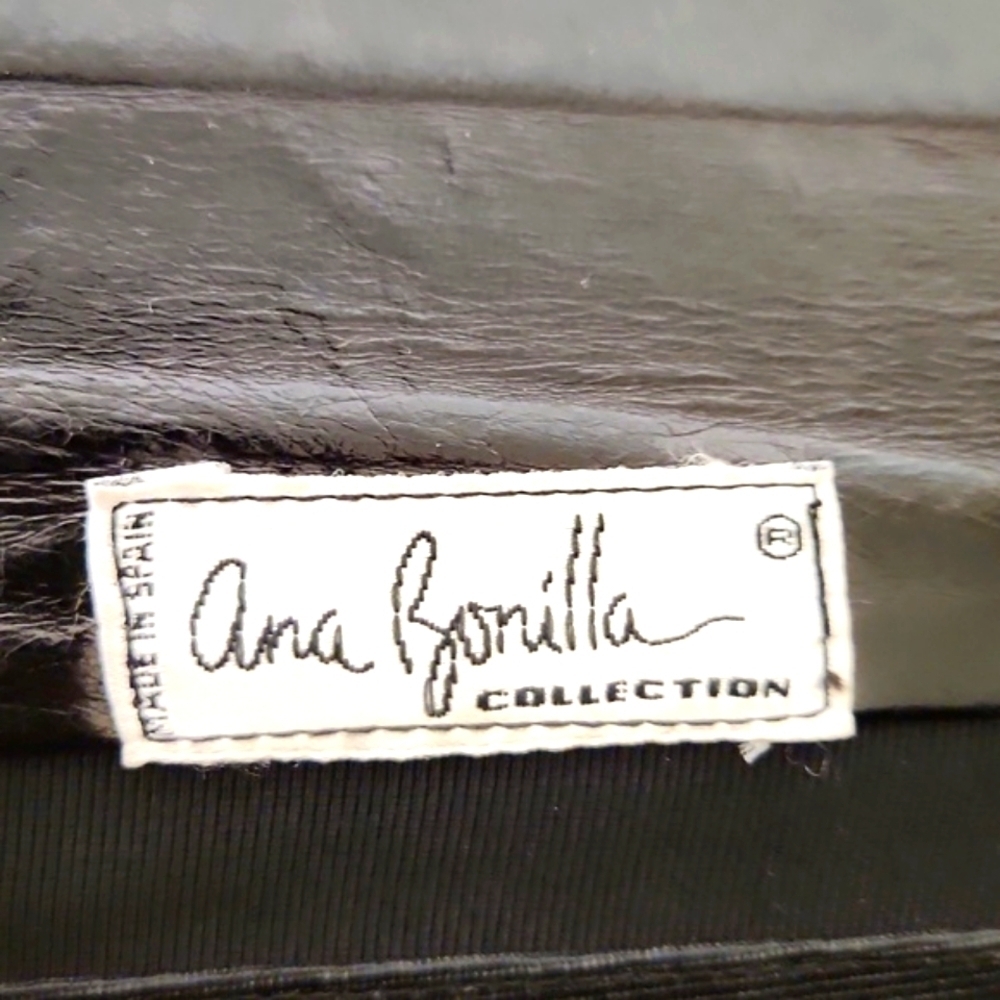 Ana Bonilla Snakeskin Leather Made in Spain  Black Crossbody - Picture 5 of 9